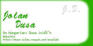 jolan dusa business card